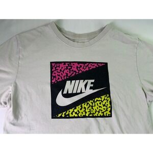 Nike The Nike Tee Gray Pink Yellow Animal Print Graphic T-Shirt Youth Medium M